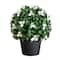 15in. UV Resistant Artificial Boxwood and Gardenia Topiary Plant (Indoor/Outdoor)
